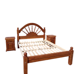 Cama de 2 plazas de algarrobo
