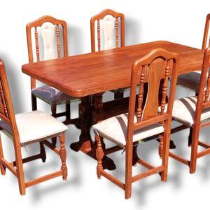 Mesa de  1,60 mts con 6 sillas tapizadas