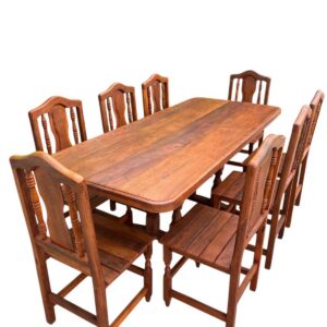 Mesa de algarrobo 2 mts y 8 sillas